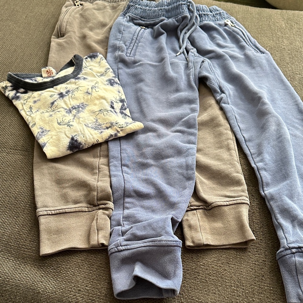 Kids Cozy Blue and Grey Jogger Set